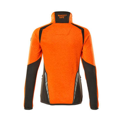 Hi Vis Orange-Dark Anthracite - Back - Mascot Womens-Ladies Accelerate Safe Two Tone Fleece Half Zip Jumper