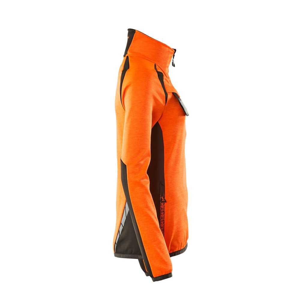 Hi Vis Orange-Dark Anthracite - Side - Mascot Womens-Ladies Accelerate Safe Two Tone Fleece Half Zip Jumper