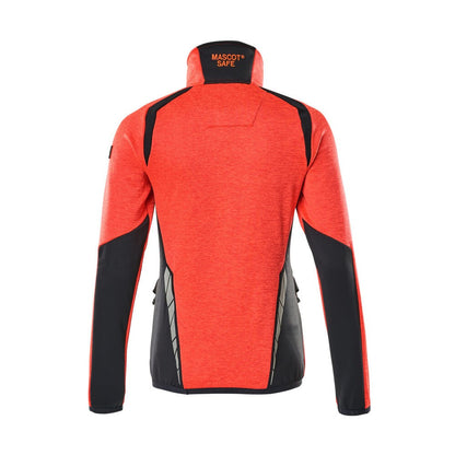 Hi Vis Red-Dark Navy - Back - Mascot Womens-Ladies Accelerate Safe Two Tone Fleece Half Zip Jumper