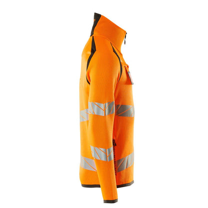 Hi Vis Orange-Dark Anthracite - Side - Mascot Mens Accelerate Safe Knitted Half Zip Jumper