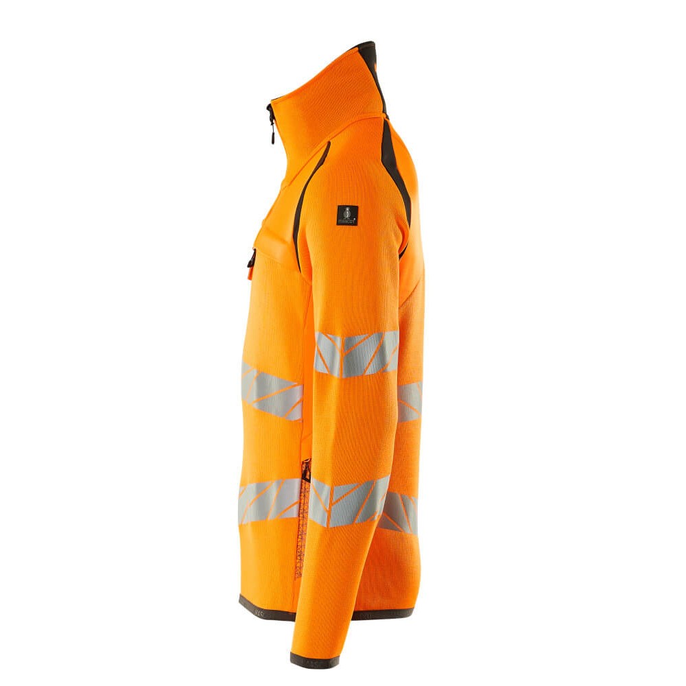 Hi Vis Orange-Dark Anthracite - Lifestyle - Mascot Mens Accelerate Safe Knitted Half Zip Jumper