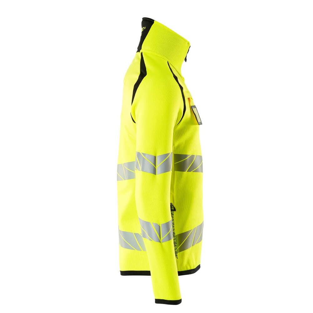 Hi Vis Yellow-Black - Side - Mascot Mens Accelerate Safe Knitted Half Zip Jumper