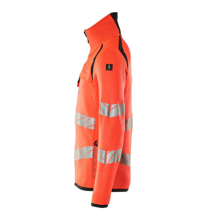 Hi Vis Red-Dark Navy - Lifestyle - Mascot Mens Accelerate Safe Knitted Half Zip Jumper