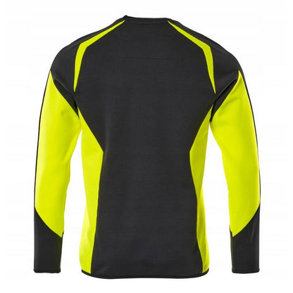 Black-Hi Vis Yellow - Back - Mascot Mens Accelerate Safe Sweatshirt