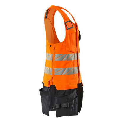 Hi Vis Orange-Dark Navy - Side - Mascot Mens Accelerate Safe Tool Vest