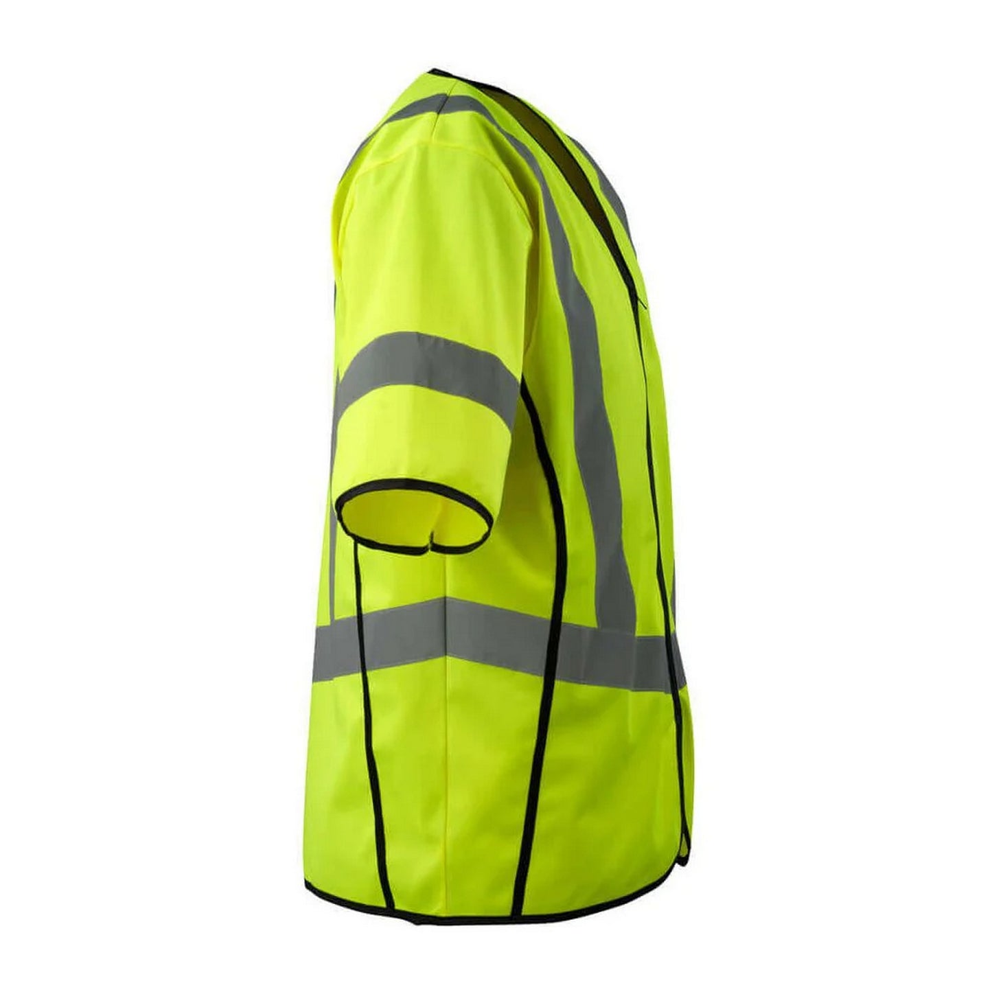 Hi Vis Yellow - Side - Mascot Unisex Adult Safe Supreme Packwood Short-Sleeved Hi-Vis Vest