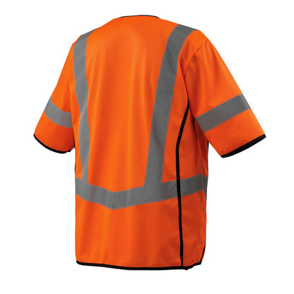 Hi Vis Orange - Back - Mascot Unisex Adult Safe Supreme Packwood Short-Sleeved Hi-Vis Vest
