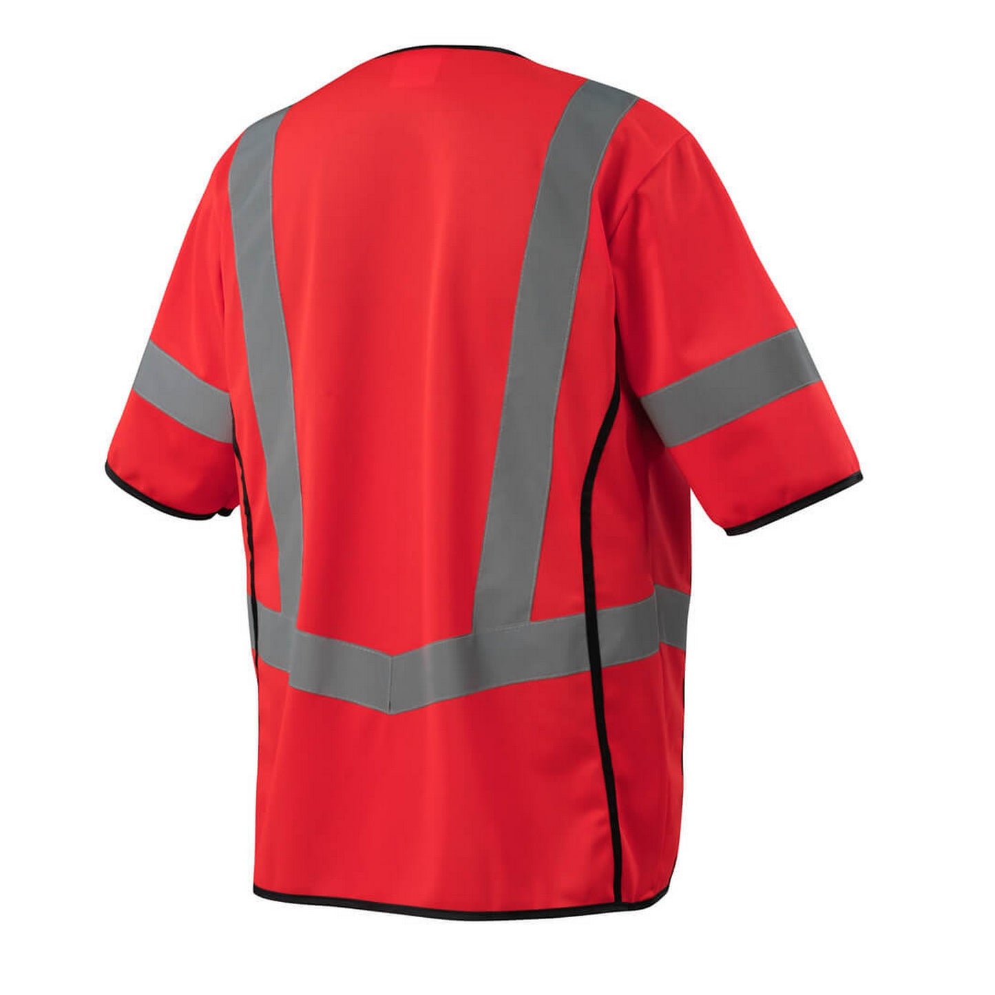 Hi Vis Red - Back - Mascot Unisex Adult Safe Supreme Packwood Short-Sleeved Hi-Vis Vest