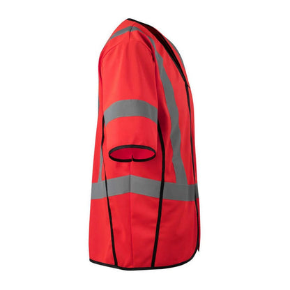 Hi Vis Red - Side - Mascot Unisex Adult Safe Supreme Packwood Short-Sleeved Hi-Vis Vest