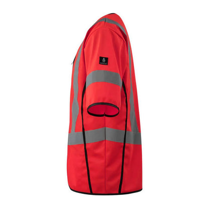 Hi Vis Red - Lifestyle - Mascot Unisex Adult Safe Supreme Packwood Short-Sleeved Hi-Vis Vest