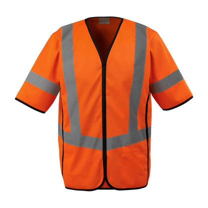 Hi Vis Orange - Front - Mascot Unisex Adult Safe Supreme Packwood Short-Sleeved Hi-Vis Vest