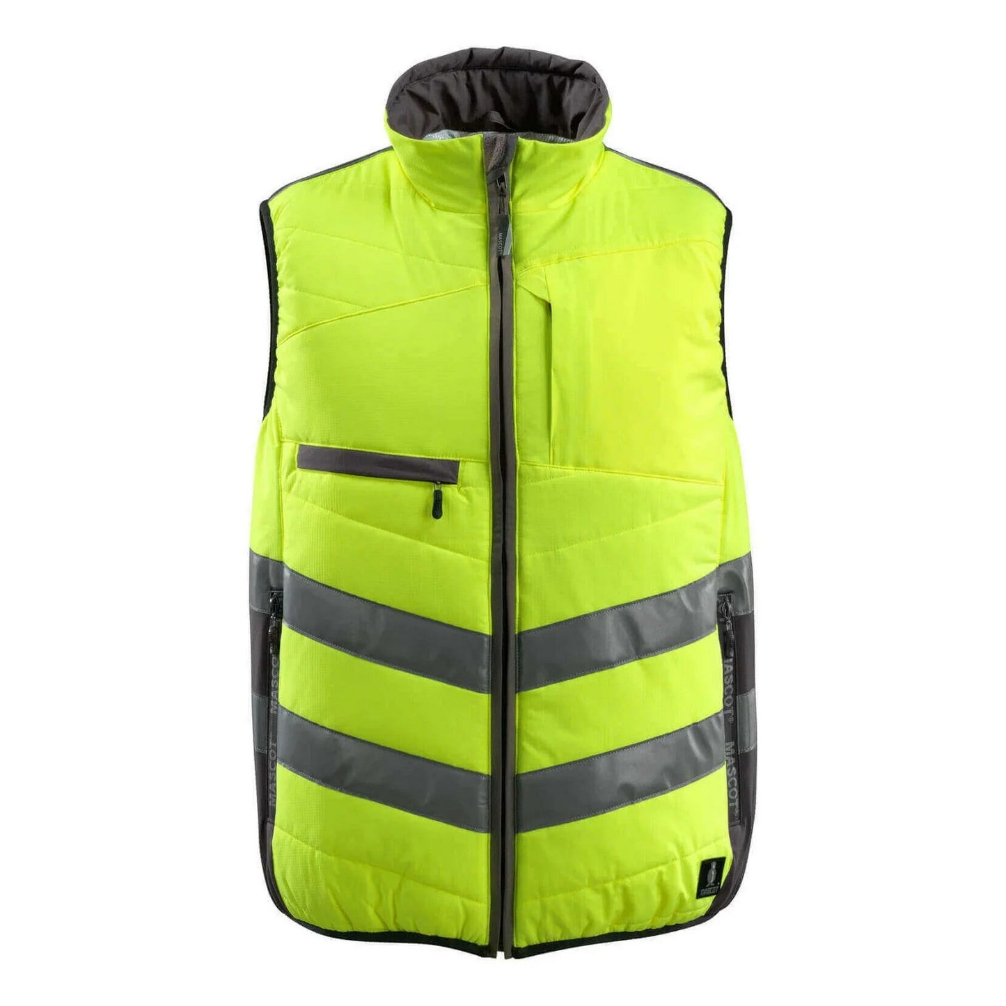 Hi Vis Yellow-Dark Anthracite - Front - Mascot Unisex Adult Safe Supreme Grimsby Hi-Vis Vest