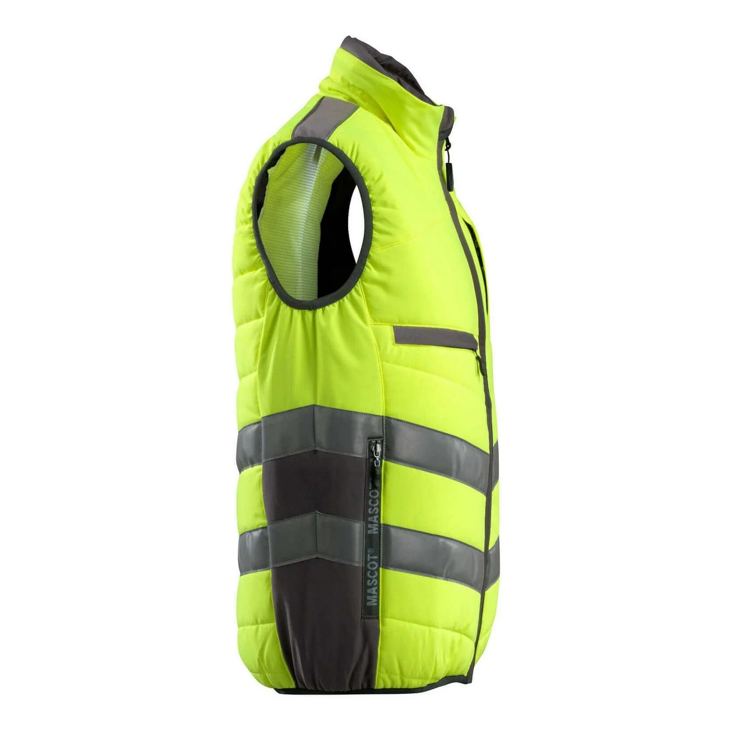 Hi Vis Yellow-Dark Anthracite - Back - Mascot Unisex Adult Safe Supreme Grimsby Hi-Vis Vest
