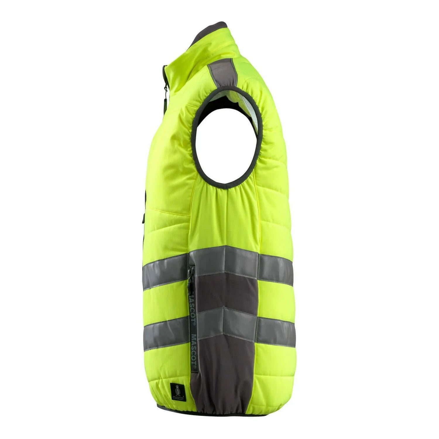 Hi Vis Yellow-Dark Anthracite - Side - Mascot Unisex Adult Safe Supreme Grimsby Hi-Vis Vest