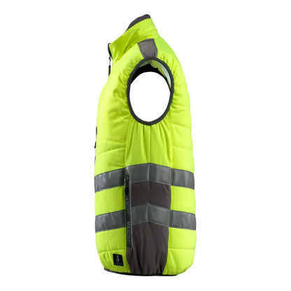 Hi Vis Yellow-Dark Anthracite - Side - Mascot Unisex Adult Safe Supreme Grimsby Hi-Vis Vest