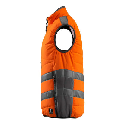 Hi Vis Orange-Dark Anthracite - Side - Mascot Unisex Adult Safe Supreme Grimsby Hi-Vis Vest
