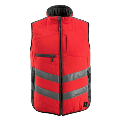 Hi Vis Red-Dark Anthracite - Front - Mascot Unisex Adult Safe Supreme Grimsby Hi-Vis Vest