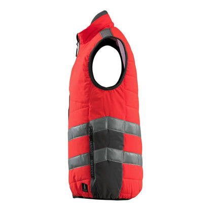 Hi Vis Red-Dark Anthracite - Side - Mascot Unisex Adult Safe Supreme Grimsby Hi-Vis Vest