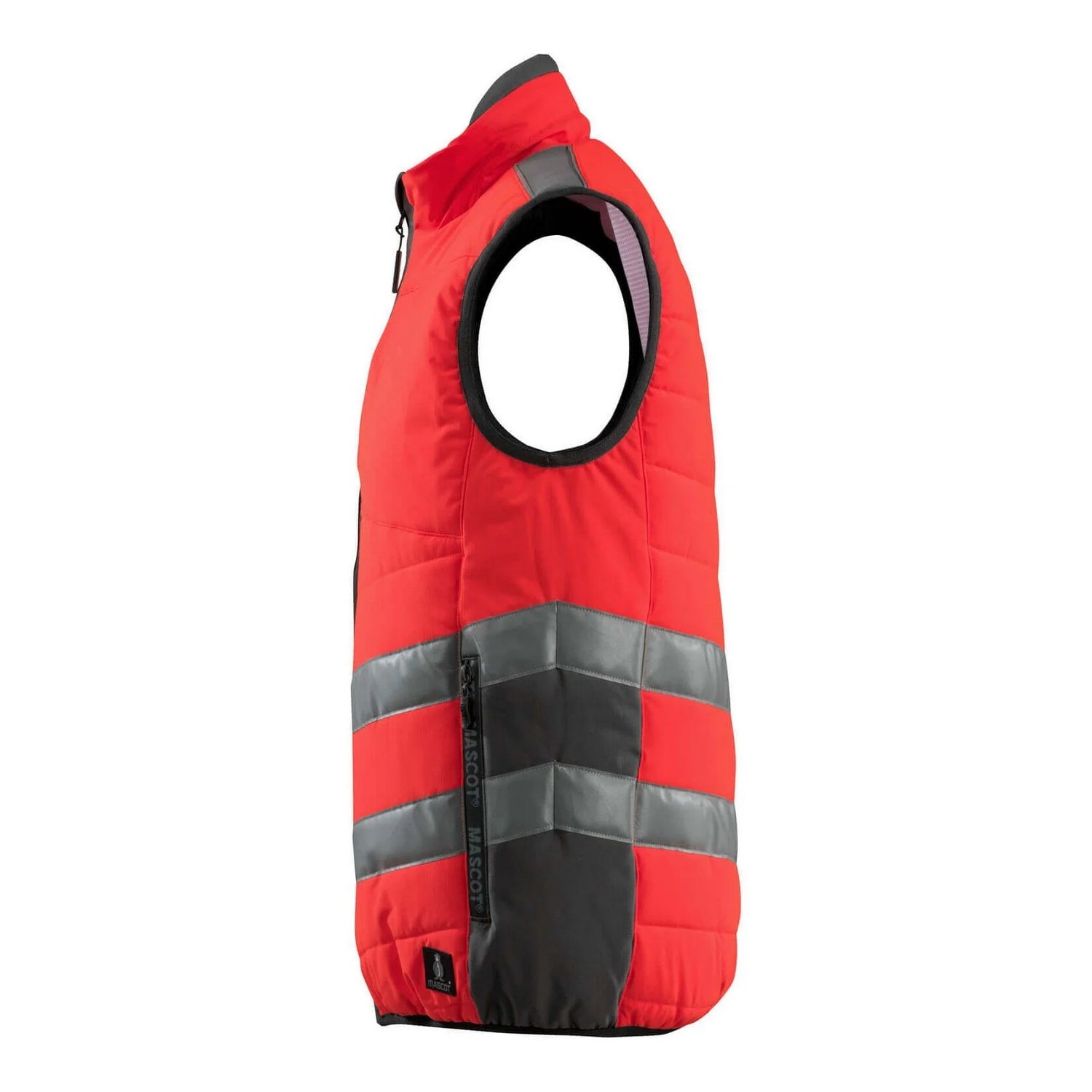 Hi Vis Red-Dark Anthracite - Side - Mascot Unisex Adult Safe Supreme Grimsby Hi-Vis Vest