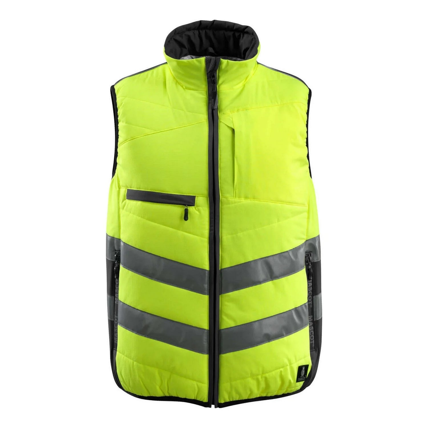 Hi Vis Yellow-Black - Front - Mascot Unisex Adult Safe Supreme Grimsby Hi-Vis Vest