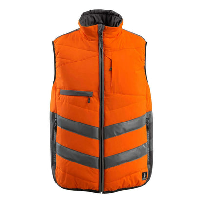 Hi Vis Orange-Dark Anthracite - Front - Mascot Unisex Adult Safe Supreme Grimsby Hi-Vis Vest