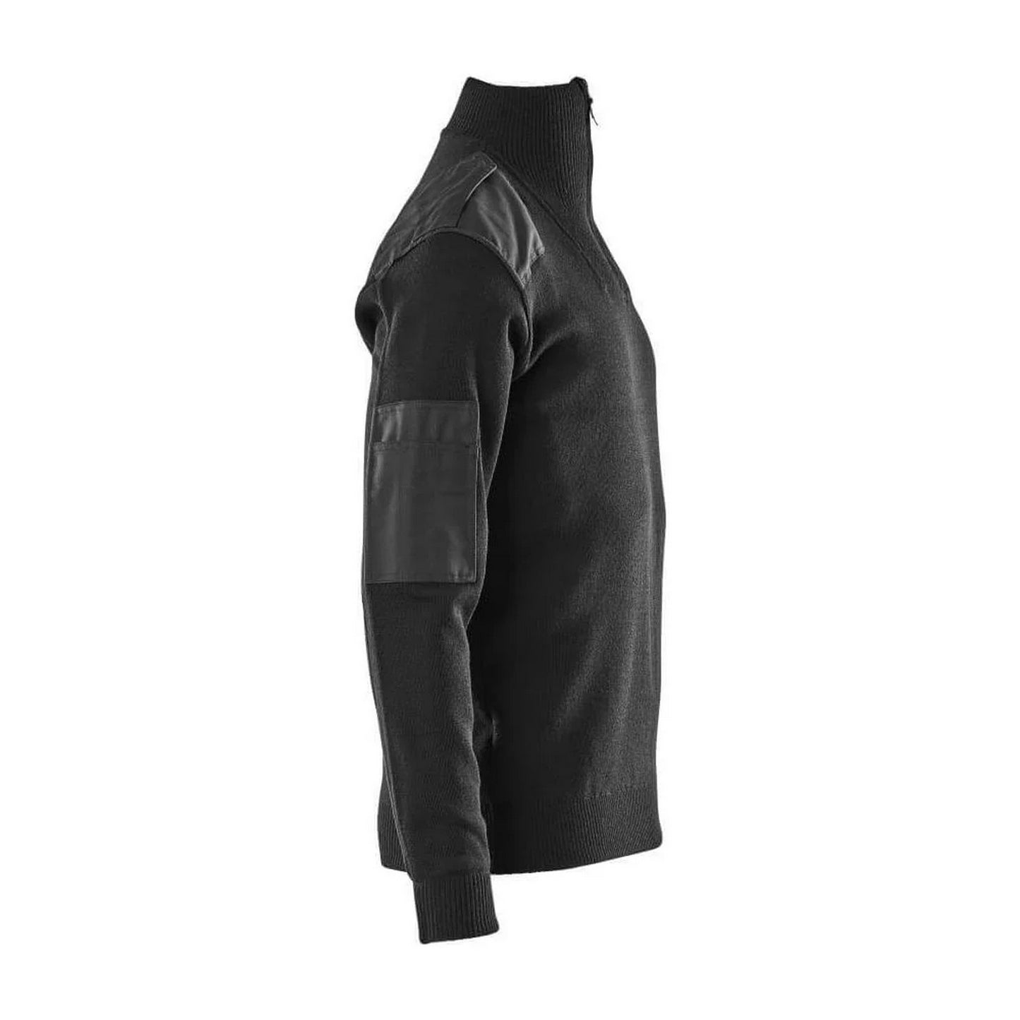 Black - Side - Mascot Mens Frontline Knitted Half Zip Jumper
