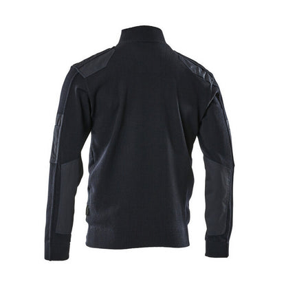 Dark Navy - Back - Mascot Mens Frontline Knitted Half Zip Jumper