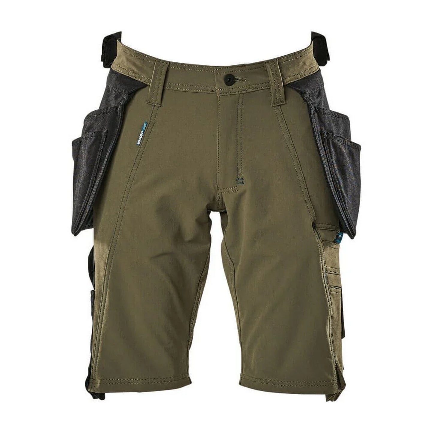 Moss Green - Front - Mascot Mens Advanced Holster Pocket Work Shorts