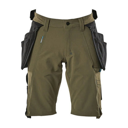 Moss Green - Front - Mascot Mens Advanced Holster Pocket Work Shorts