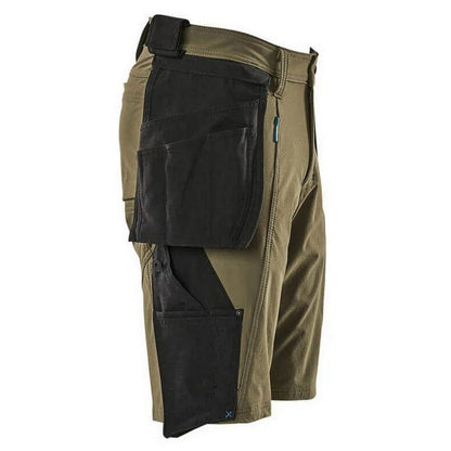 Moss Green - Back - Mascot Mens Advanced Holster Pocket Work Shorts