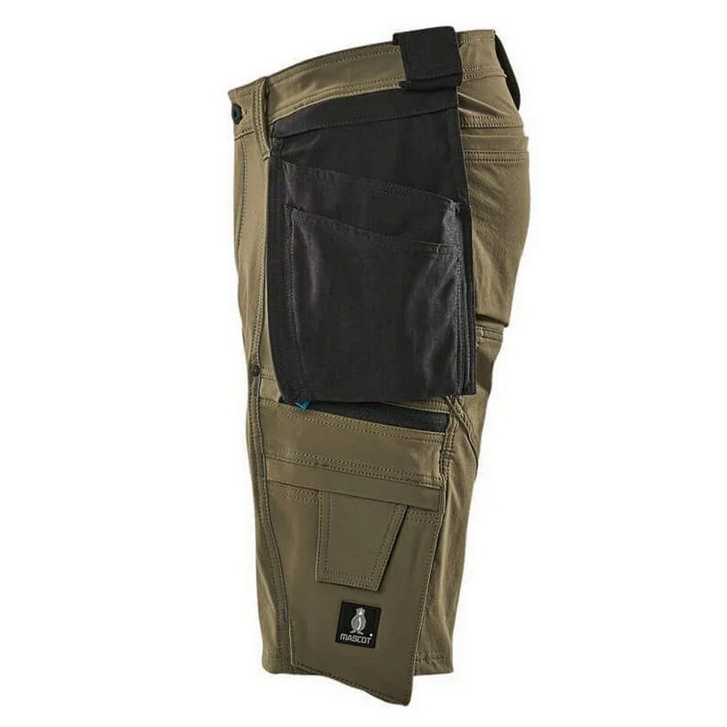 Moss Green - Side - Mascot Mens Advanced Holster Pocket Work Shorts