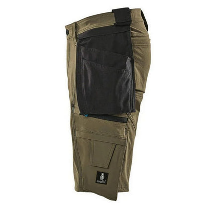 Moss Green - Side - Mascot Mens Advanced Holster Pocket Work Shorts