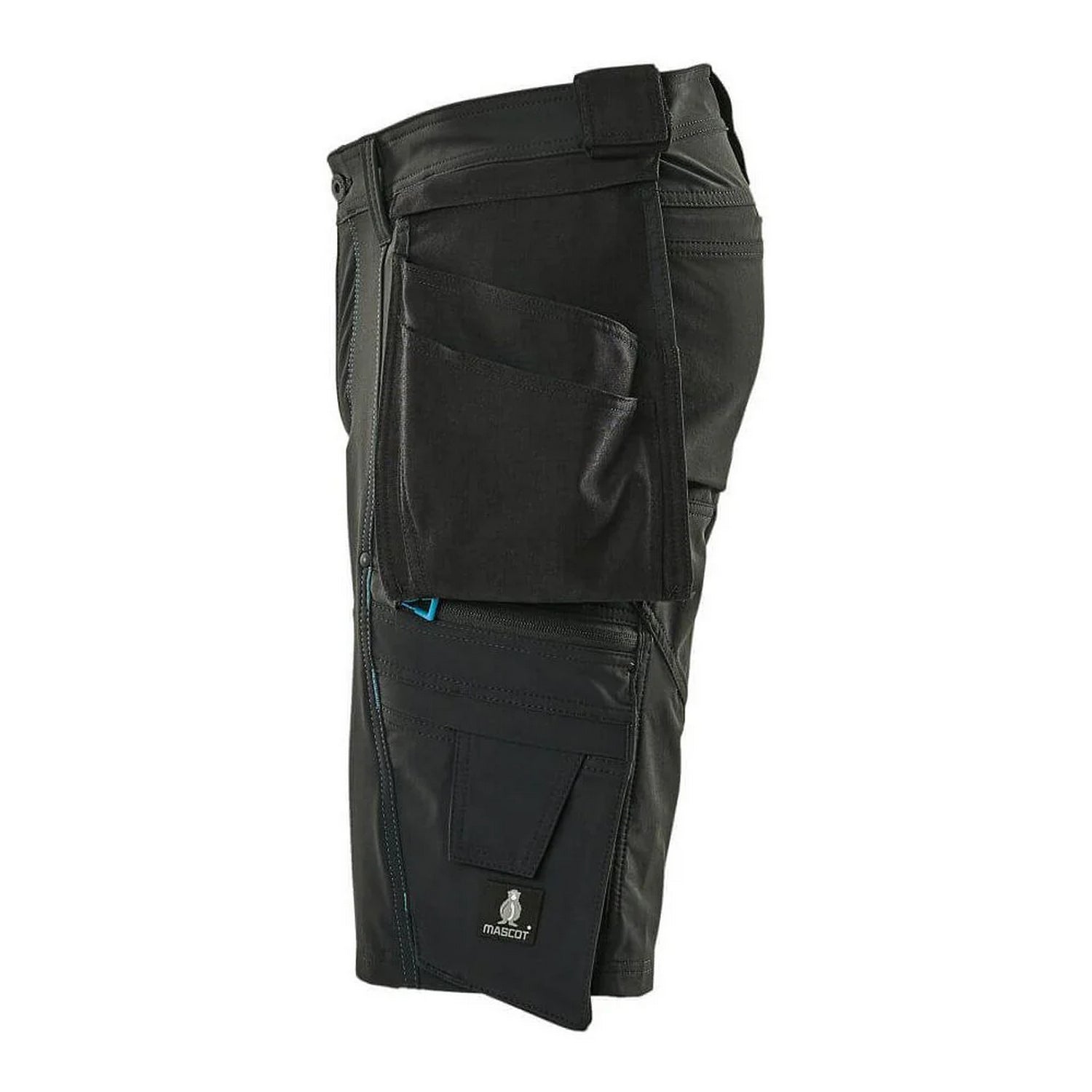 Black - Side - Mascot Mens Advanced Holster Pocket Work Shorts