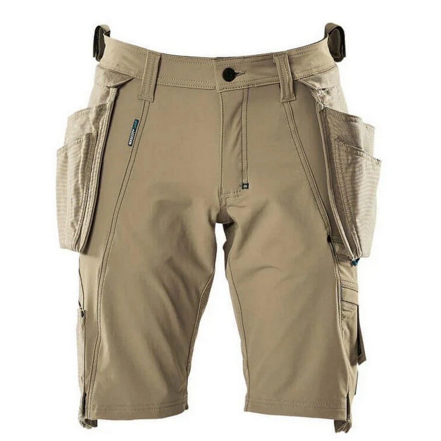 Light Khaki - Front - Mascot Mens Advanced Holster Pocket Work Shorts