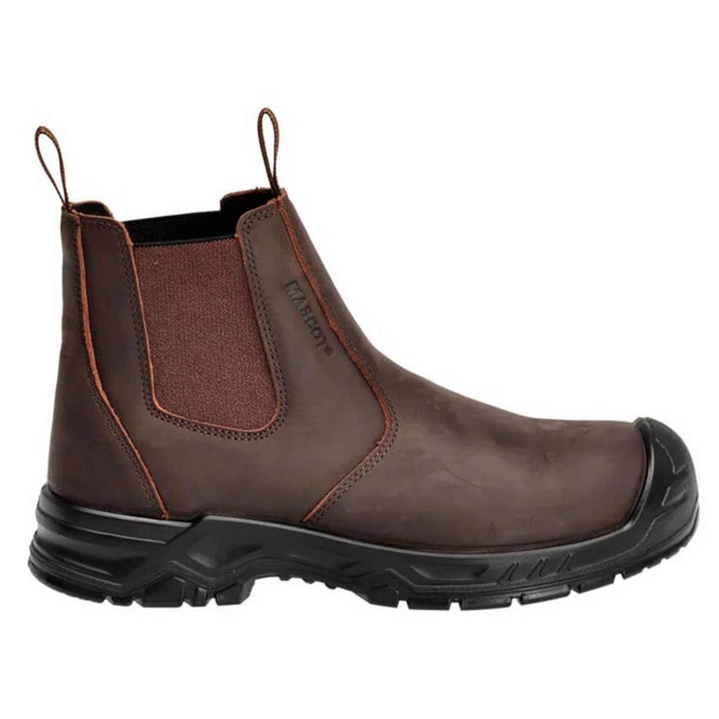 Dark Brown-Black - Front - Mascot Unisex Adult Footwear Originals Leather Safety Boots