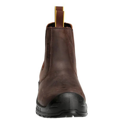 Dark Brown-Black - Side - Mascot Unisex Adult Footwear Originals Leather Safety Boots