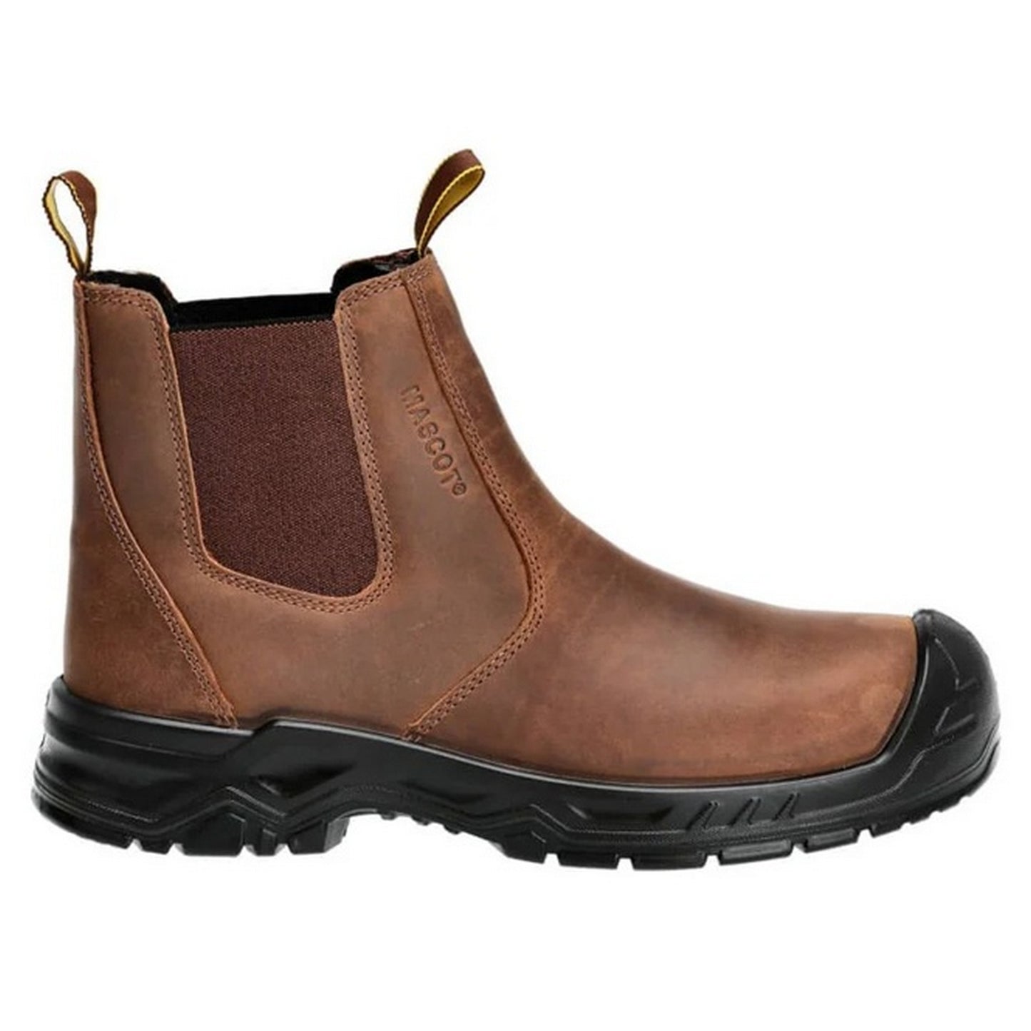 Nut Brown-Black - Front - Mascot Unisex Adult Footwear Originals Leather Safety Boots