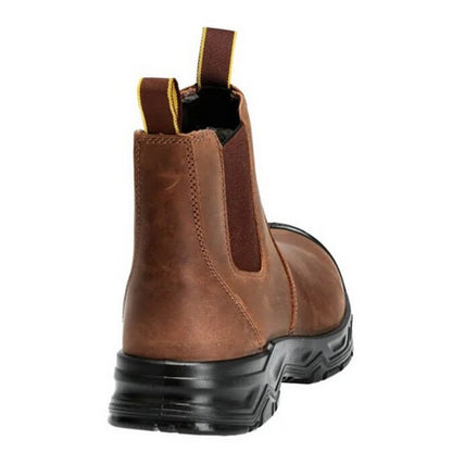 Nut Brown-Black - Back - Mascot Unisex Adult Footwear Originals Leather Safety Boots