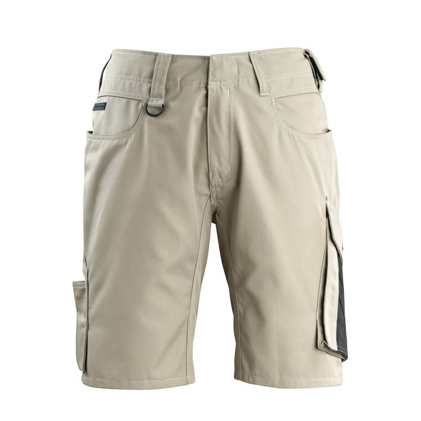 Light Khaki-Black - Front - Mascot Mens Unique Stuttgart Work Shorts
