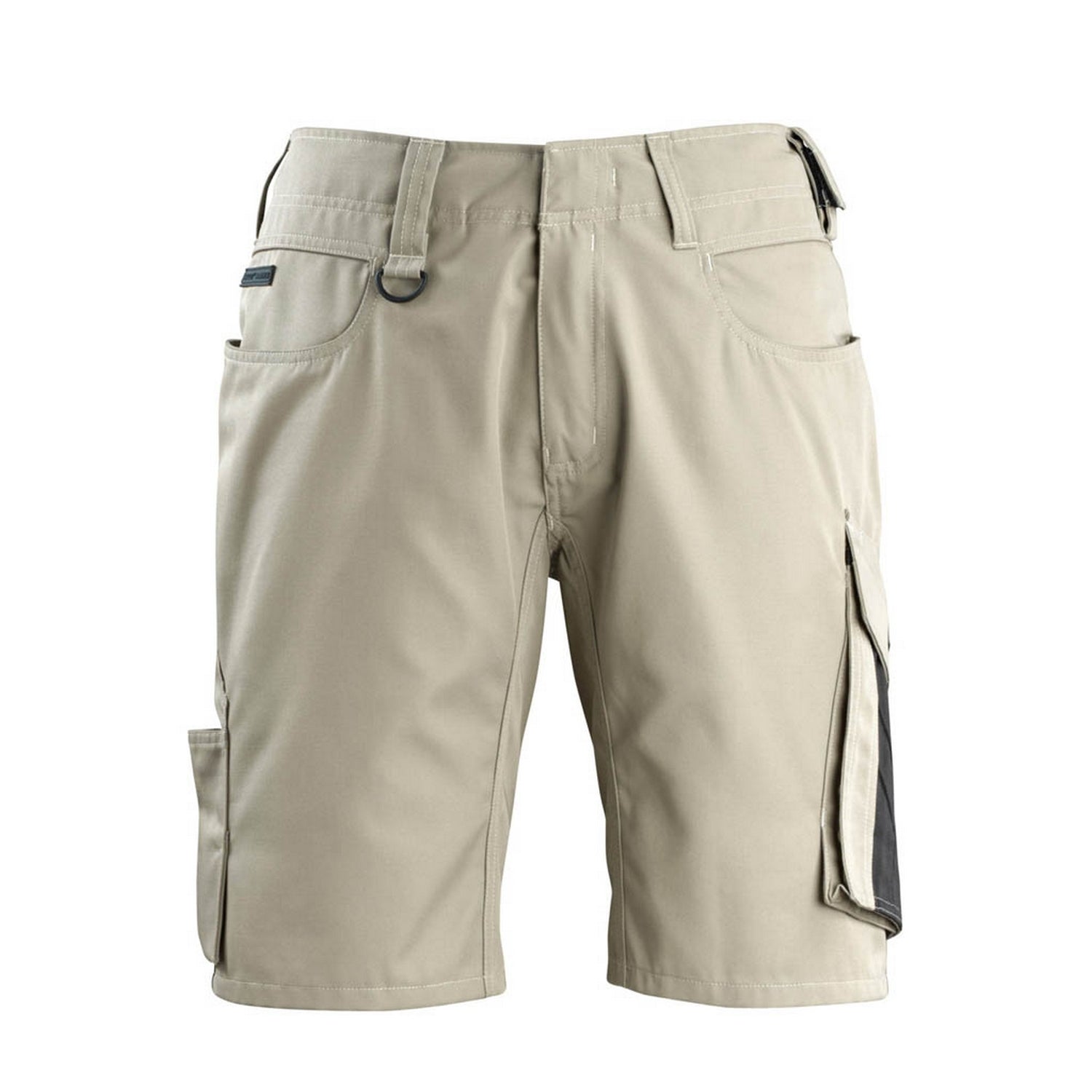 Light Khaki-Black - Front - Mascot Mens Unique Stuttgart Work Shorts