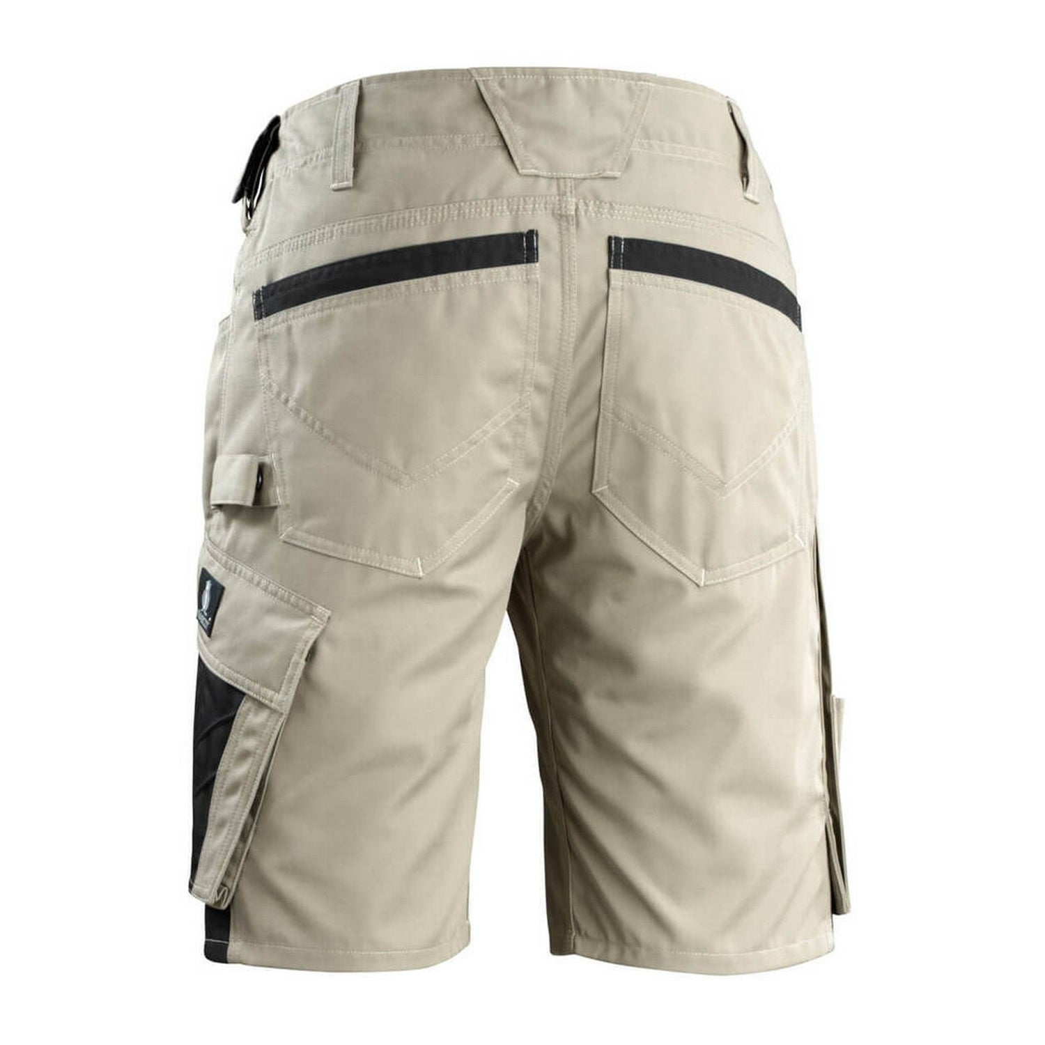Light Khaki-Black - Back - Mascot Mens Unique Stuttgart Work Shorts