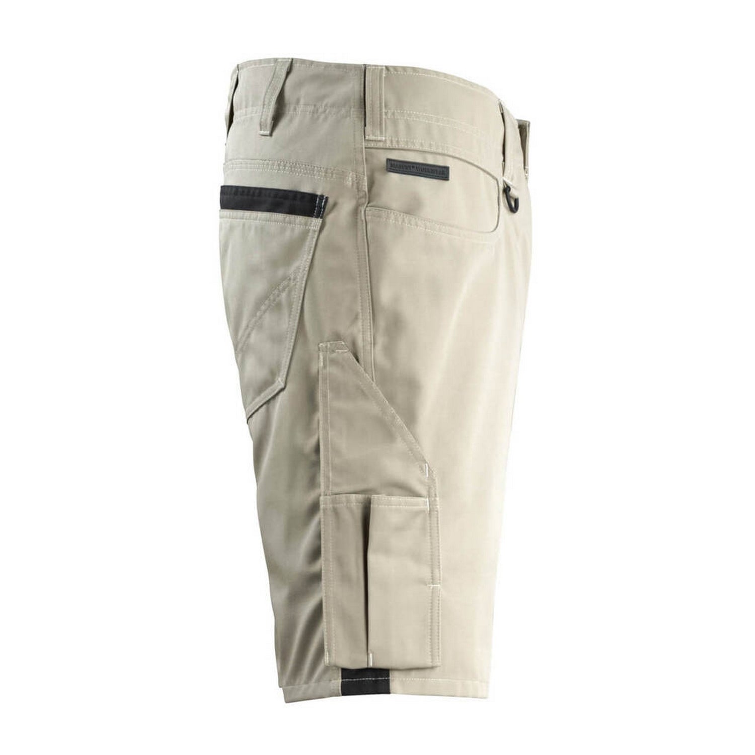 Light Khaki-Black - Side - Mascot Mens Unique Stuttgart Work Shorts
