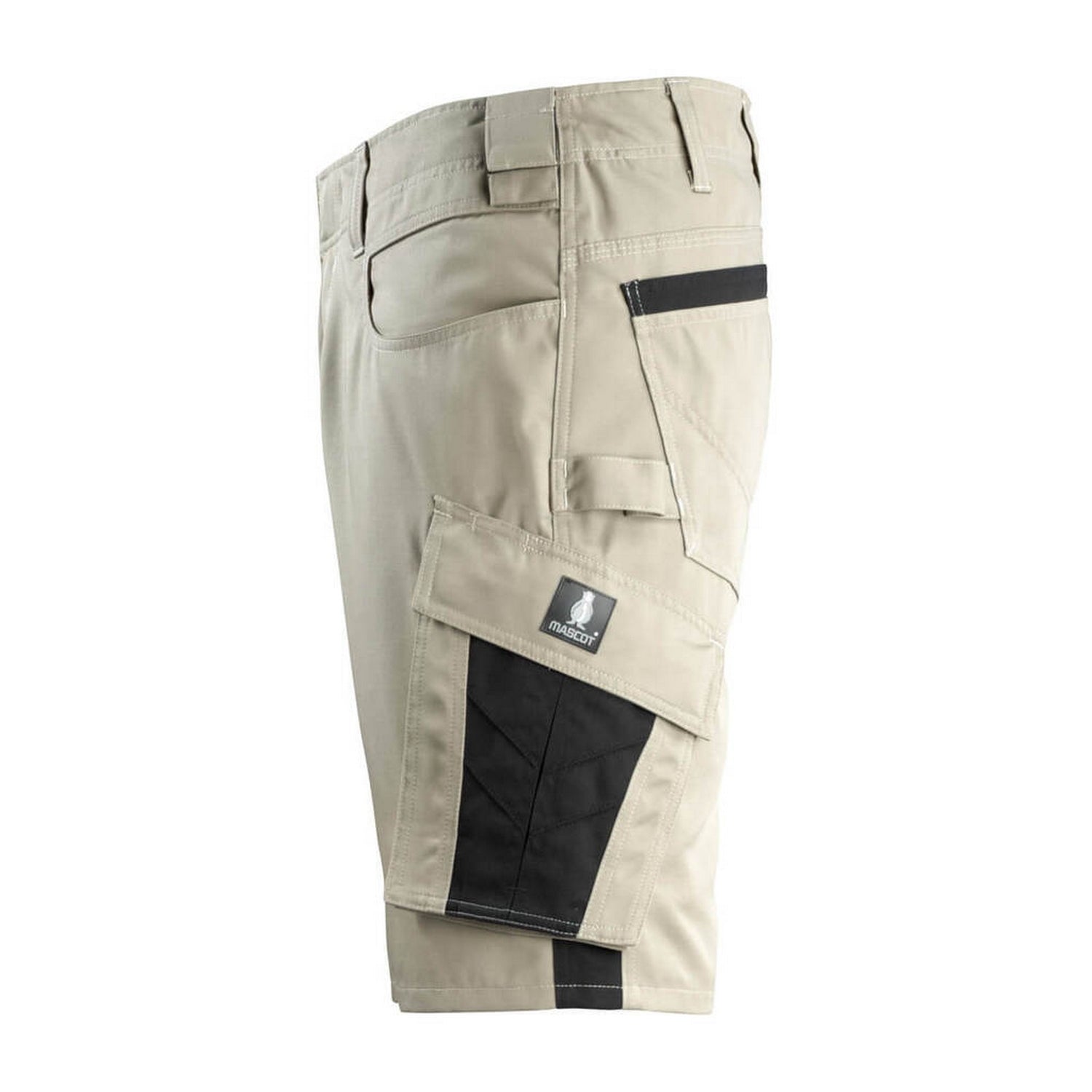 Light Khaki-Black - Lifestyle - Mascot Mens Unique Stuttgart Work Shorts