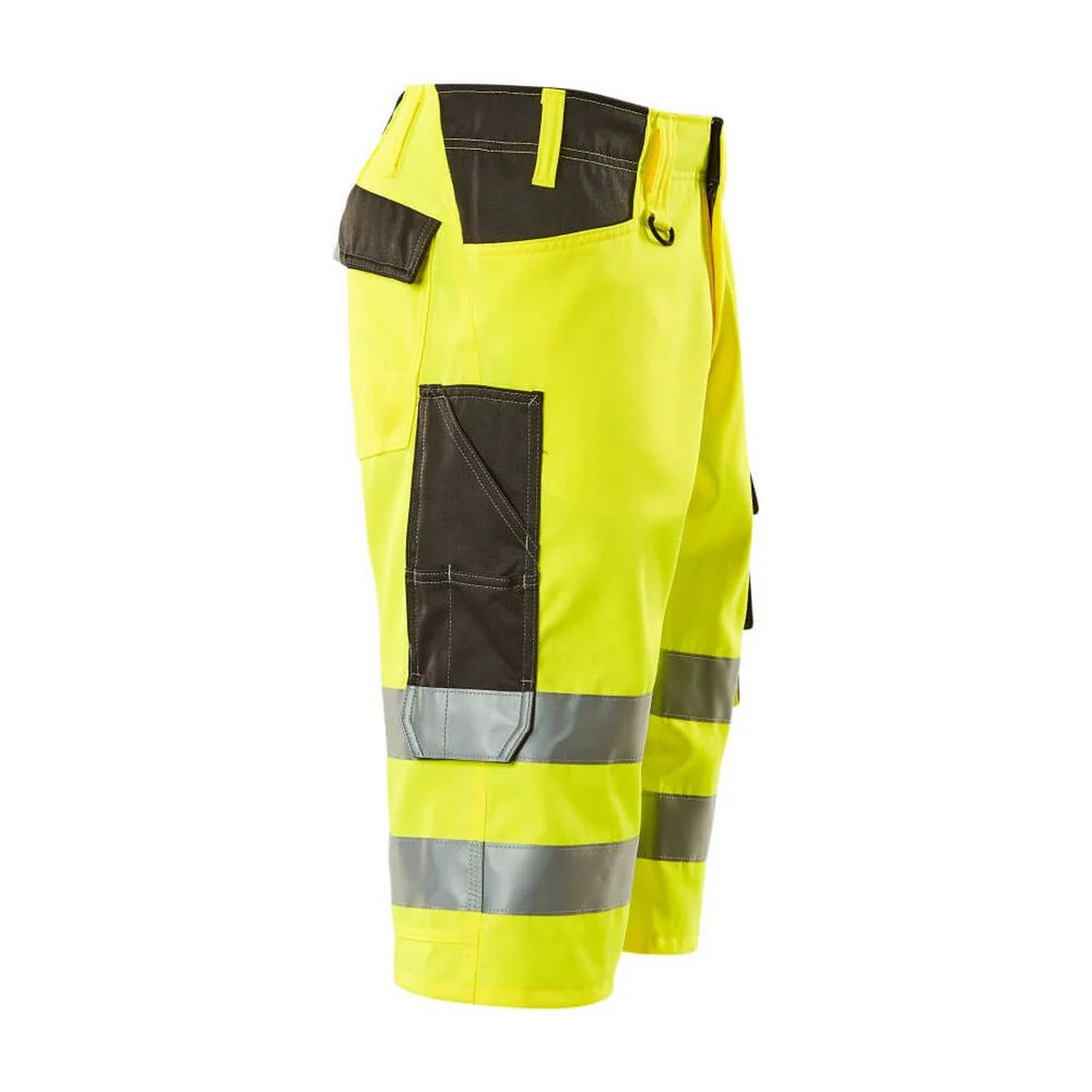 Hi Vis Yellow-Dark Anthracite - Back - Mascot Mens Safe Supreme Luton Long Length Work Shorts