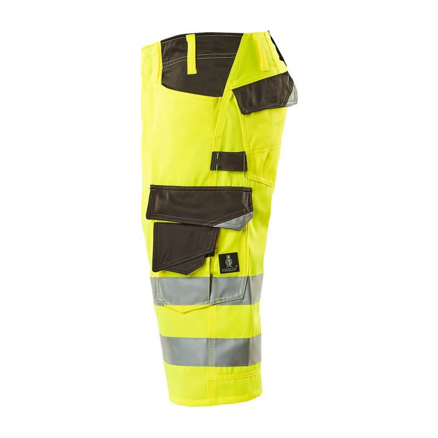 Hi Vis Yellow-Dark Anthracite - Side - Mascot Mens Safe Supreme Luton Long Length Work Shorts