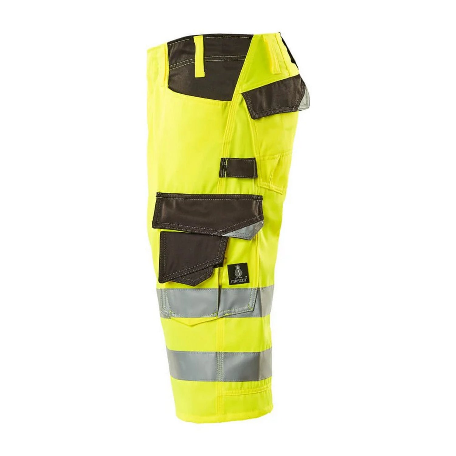 Hi Vis Yellow-Dark Anthracite - Side - Mascot Mens Safe Supreme Luton Long Length Work Shorts