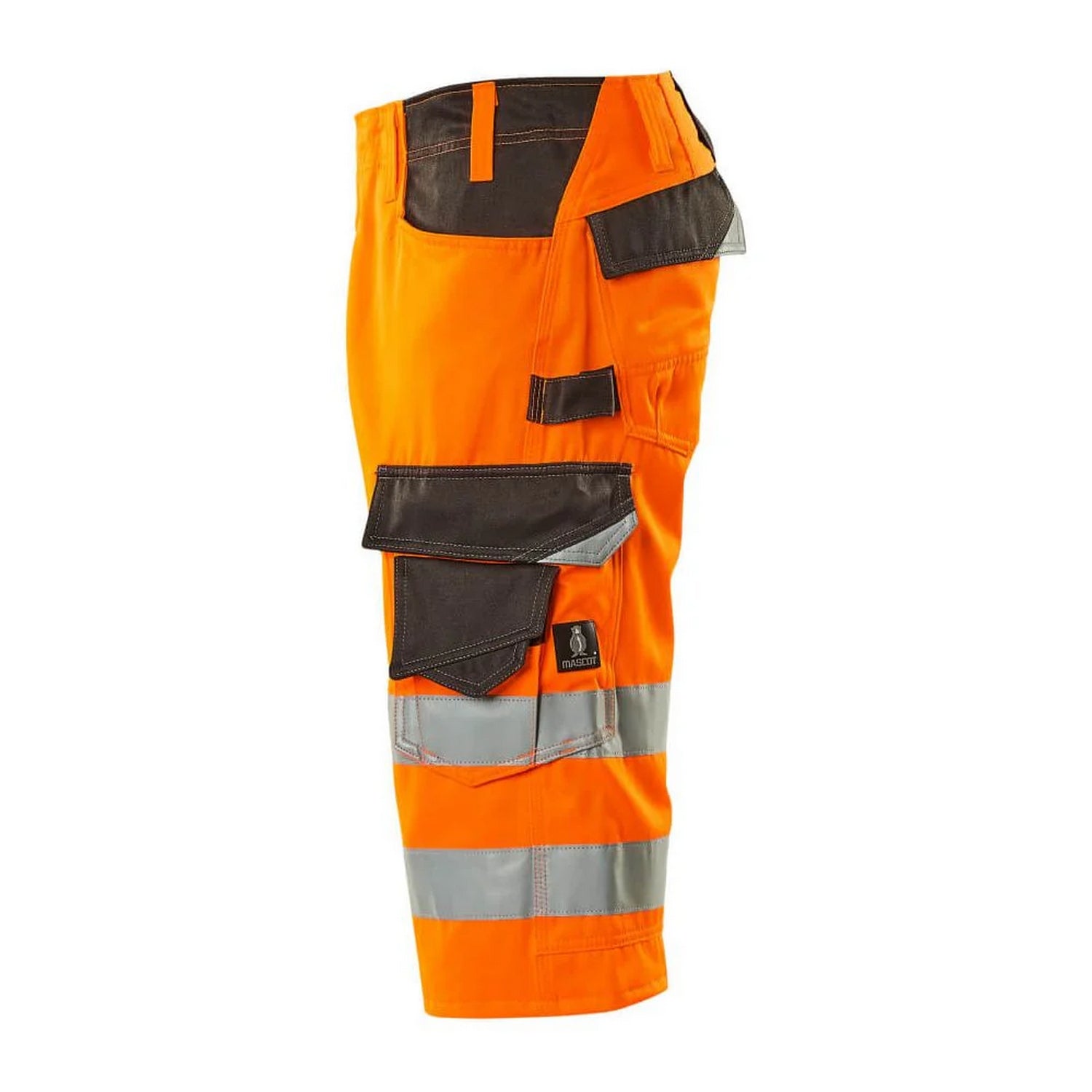Hi Vis Orange-Dark Anthracite - Side - Mascot Mens Safe Supreme Luton Long Length Work Shorts