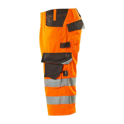 Hi Vis Orange-Dark Anthracite - Side - Mascot Mens Safe Supreme Luton Long Length Work Shorts