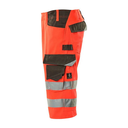 Hi Vis Red-Dark Anthracite - Side - Mascot Mens Safe Supreme Luton Long Length Work Shorts