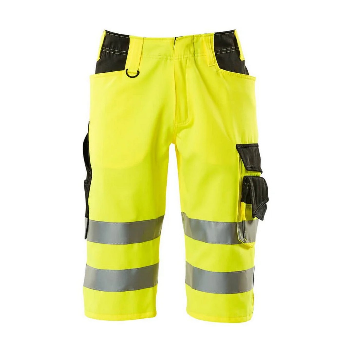 Hi Vis Yellow-Black - Front - Mascot Mens Safe Supreme Luton Long Length Work Shorts